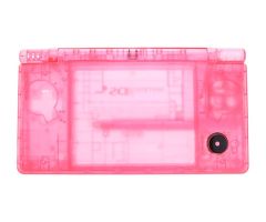 Nintendo-DSi-Housing-Case-Replacement-Shells-Multi-Color-NDSi-Enclosure-Cover-Plates-Stylus-Buttons-Screen-Protector-Screws-Rubber-Pads-Plugs-Sticker-Full-Set-Accessories-Pink-Clear
