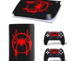 Spider-Man-Bloody-Logo-on-Black-PS5-Skins-Console-Controller-Wraps-Cover-Plates-Decals-Stickers-Set-for-Sony-PlayStation-5-Original-Digital-Disc-Edition-Customized-Game-Theme_70