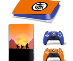 Dragon-Ball-Morning-Exercise-Orange-Blue-PS5-Skins-Console-Controllers-Wraps-Movies-Theme-Decals-Stickers-for-PlayStation-5-4-Original-Digital-Disc-Edition-Protective-Films