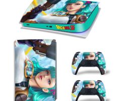 Dragon-Ball-Z-Green-Beauty-Girl-PS5-Skins-Console-Controllers-Wraps-Movies-Theme-Decals-Stickers-for-PlayStation-5-4-Original-Digital-Disc-Edition-Protective-Films_069