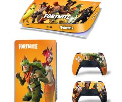 Fortnite-6-Heros-on-Orange-B-Rarest-PS5-Skins-Console-Controller-Games-Theme-Decals-Stickers-Best-for-PlayStation-5-Original-Digital-Disc-Edition-Cover-Plates-Skin_089