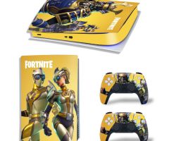 Fortnite-Armour-On-Yellow-Rarest-PS5-Skins-Console-Controller-Games-Theme-Decals-Stickers-Best-for-PlayStation-5-Original-Digital-Disc-Edition-Cover-Plates-Skin_090