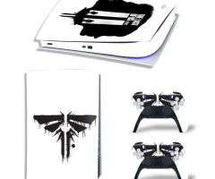 The-Last-Of-Us-Part-II-Black-Logo-on-White-PS5-Skins-Console-And-Controllers-Wraps-Game-Movie-Theme-Decals-Stickers-for-PlayStation-5-Original-Digital-Disc-Edition-Protective-Films