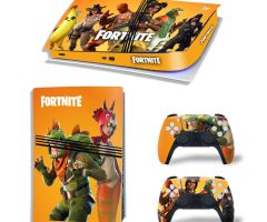 Fortnite-6-Heros-on-Orange-B-Rarest-PS5-Pro-Skins-Console-Controller-Games-Theme-Decals-Stickers-Best-for-PlayStation-5-Pro-Digital-Disc-Edition-Cover-Plates-Skin_089