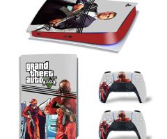 GTA-5-Five-Armed-Robbers-Red-White-Best-PS5-Pro-Skins-Console-Controller-Grand-Theft-Auto-6-V-VI-Decals-Stickers-for-PlayStation-5-Pro-Digital-Disc-Edition-Protective-Films