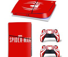 Marvel-Spider-Man-Logo-on-Red-PS5-Slim-Skins-Console-Controller-Wraps-Cover-Plates-Decals-Stickers-Set-for-Sony-PlayStation-5-Slim-Digital-Disc-Edition-Game-Theme_58