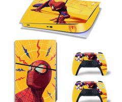 Spider-Man-Clambing-On-Yellow-PS5-Slim-Skins-Console-Controller-Wraps-Cover-Plates-Decals-Stickers-Set-for-Sony-PlayStation-5-Slim-Digital-Disc-Edition-Game-Theme_72
