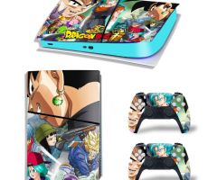 Dragon-Ball-Super-30th-Anniversary-Characters-PS5-Slim-Skins-Console-Controllers-Wraps-Movies-Theme-Decals-Stickers-for-PlayStation-5-4-Slim-Digital-Disc-Edition-Protective-Films
