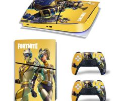 Fortnite-Armour-On-Yellow-Rarest-PS5-Slim-Skins-Console-Controller-Games-Theme-Decals-Stickers-Best-for-PlayStation-5-Slim-Digital-Disc-Edition-Cover-Plates-Skin_090