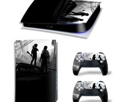 The-Last-Of-Us-City-Crossing-Black-White-PS5-Slim-Skins-Console-And-Controllers-Wraps-Game-Movie-Theme-Decals-Stickers-for-PlayStation-5-Slim-Digital-Disc-Edition-Protective-Films