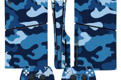 Camouflage-Blue-PlayStation-5-PS5-Slim-Console-and-Controller-Protective-Skins-Decal-Sticker-Shell-Protector