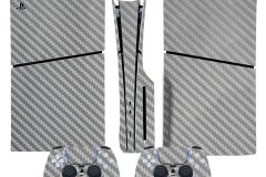 Silver-Carbon-Fiber-PlayStation-5-PS5-Slim-Console-and-Controller-Protective-Skins-Decal-Sticker-Shell-Protector