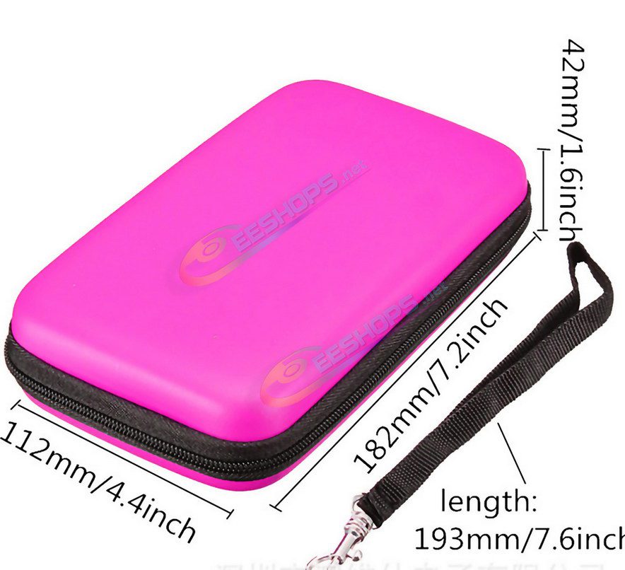  Best Nintendo 2DS Hard Carry Bag Storage Bag Pink Color with Hand Strap + Screen Protective Film, Cheap 2DS Handheld Game Console, Portable Anti-Impact Protection Travel Carrying Bag + Nano high-Clear Display Protector Accessories Free Shipping 