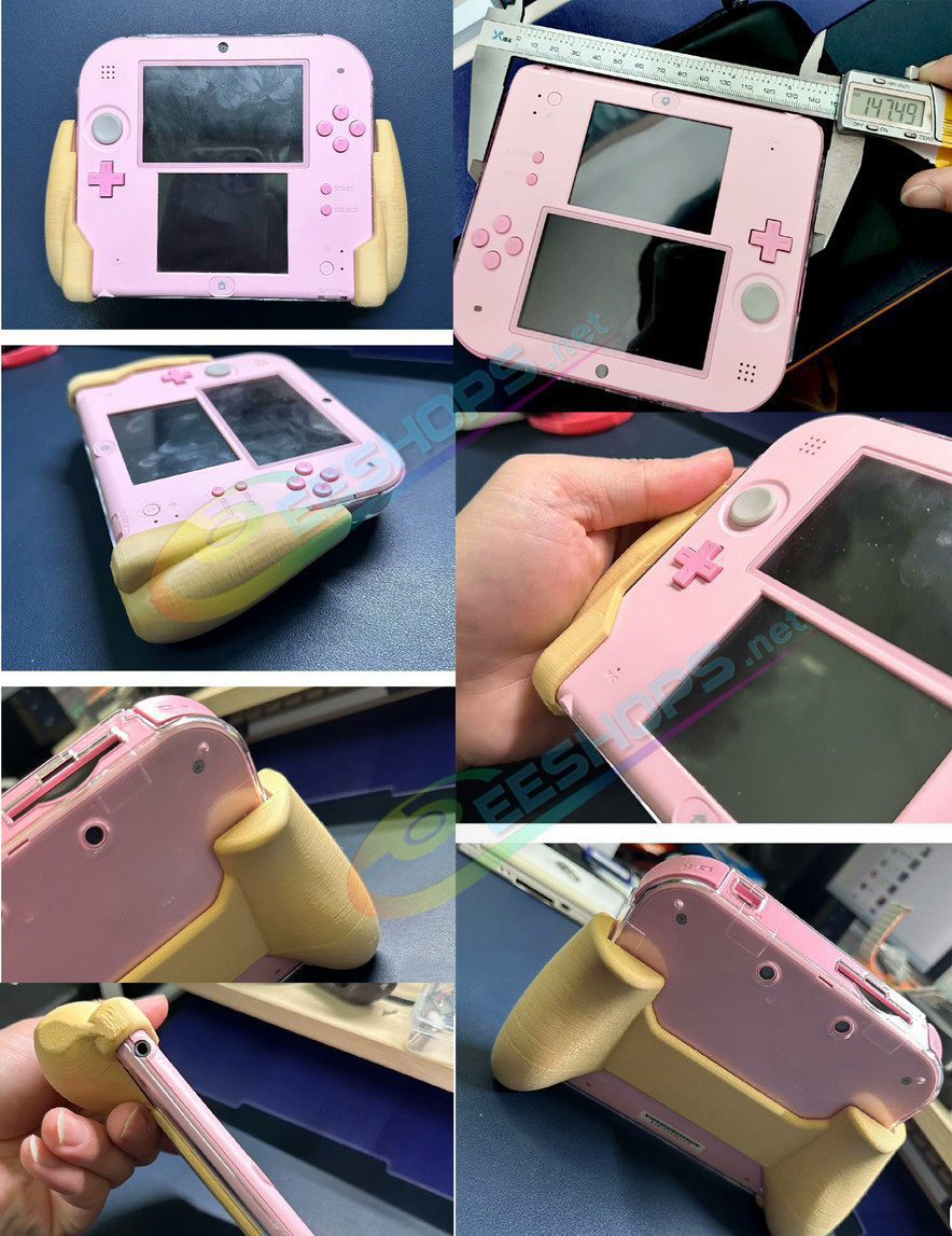  Best Nintendo 2DS Extra NonSlip Hand Grips Showing Stand + Protective Crystal Case White, New Upgraded Cheap Old 2DS Handheld Consoles, Multi-Color Customized 100% Fit Comfortable Gaming Handle Sweat-proof Holder + Clear Protection Cover Free Shipping 