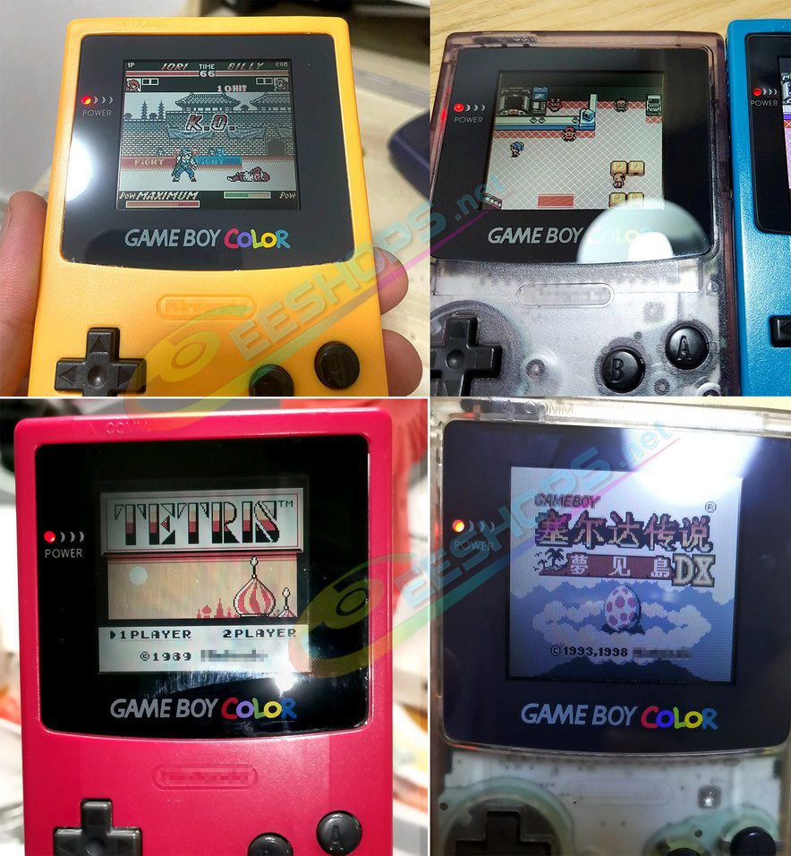 Best Nintendo GameBoy Color Laminated Screen Replacement Full Lamination Display + Black Glass Protective Cover, Cheap Game Boy GBC Handheld Console, 100% Non-Air-Gap Scratch / Dust Proof Laminator Clear Sharp No Backlight LCD Original Free Shipping