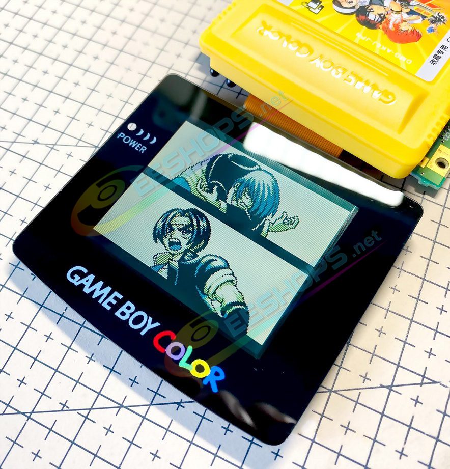Best Nintendo GameBoy Color Laminated Screen Replacement Full Lamination Display + Black Glass Protective Cover, Cheap Game Boy GBC Handheld Console, 100% Non-Air-Gap Scratch / Dust Proof Laminator Clear Sharp No Backlight LCD Original Free Shipping