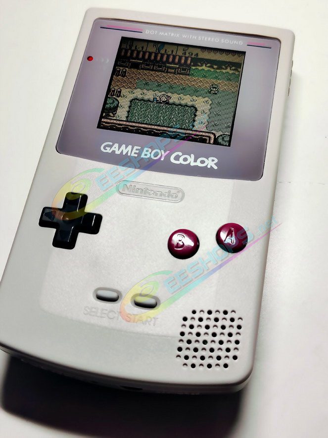 Best Nintendo GameBoy Color Grey Laminated Screen + Classic GB Housing Case Kit Replacement, Cheap Game Boy GBC Handheld Console, Non-Air-Gap Full Lamination Display Dust Proof Laminator + Special High-Quality Enclosure Shells No Cutting Free Shipping