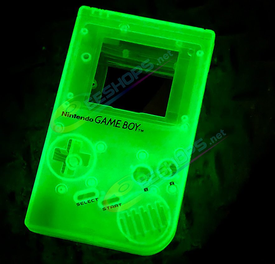 Best Nintendo GameBoy Extra Housing Case Shell Replacement Luminous Clear Yellow Pokemon Limited Edition, Cheap Game Boy DMG-01 Fat Handheld Console, Outer Enclosure + Pikachu Screen Cover, Buttons, Screws, Pads, Sticker, Tool Full Set Free Shipping