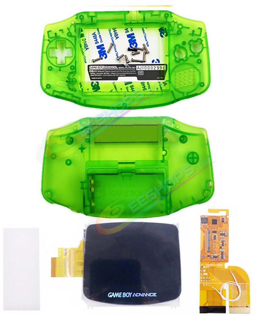  Cheap Nintendo GameBoy Advance IPS Display Mod Kit with Housing Shells Clear Green, Best New GBA Handheld Game Console DIY V3.0 Dot by Dot Brighten Screen +Special Full Cover Case Complete Assembly Free Shipping 