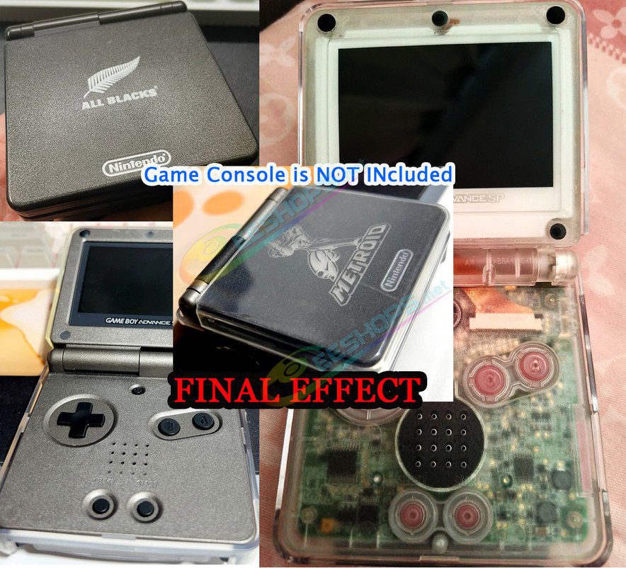  Best Nintendo GameBoy Advance SP Frosted Shell Protector Film Ultimate Thin Clear Scratch-Resistant Concealed Skins, Cheap New Game Boy Advanced GBA SP Handheld Console, 100% Fit No bubbles Complete Cover Protective Stickers Full Set Free Shipping 