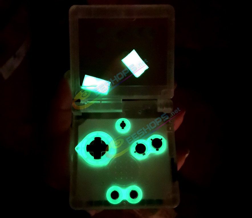  Cheap Nintendo GameBoy SP Extra Shell Housing Case Clear Yellow + Collection Storage Box Replacement, Best Game Boy GBP Console, Custom DIY Outer Enclosure + Screen Cover, Screws, Green Buttons, Luminous Pad / Plug, Sticker, Tools Free Shipping 