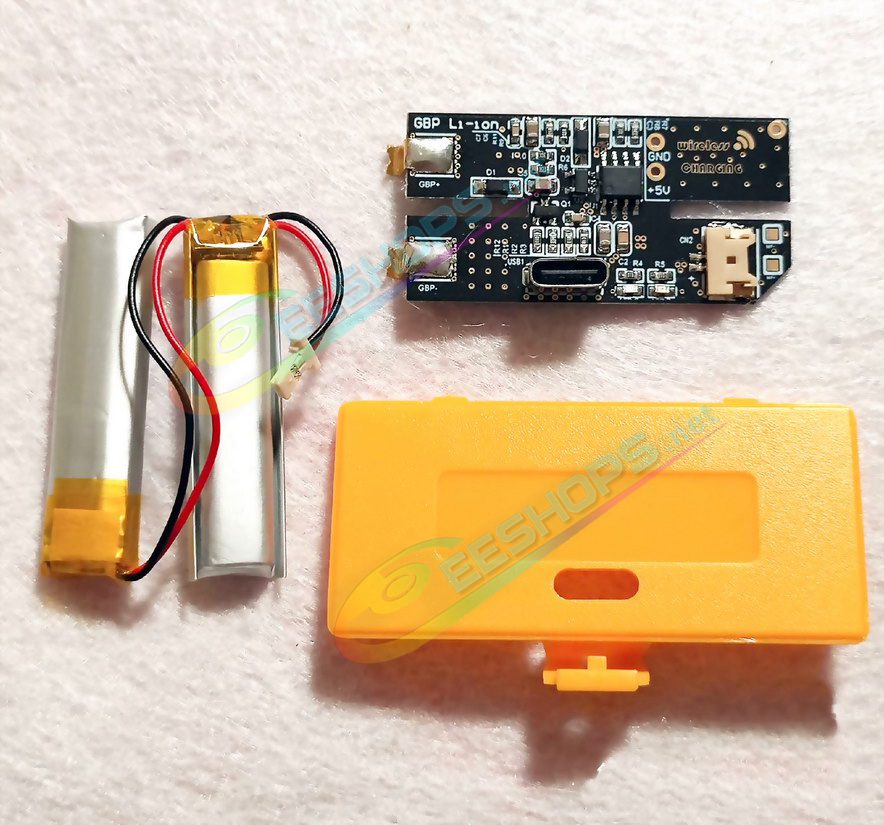  Best Nintendo GameBoy Pocket USB-C Dual Rechargeable Li-ion Battery Pack Mod Kit Replacement, Cheap GBP Console Handheld Console Non-destructive DIY Type-C Modded 500 mAh Two Lithium Batteries Charging Module with  Rear Cover Free Shipping 