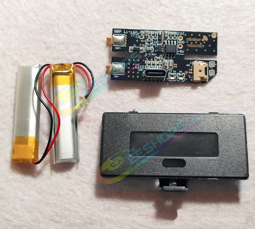  Best Nintendo GameBoy Pocket USB-C Dual Rechargeable Li-ion Battery Pack Mod Kit Replacement, Cheap GBP Console Handheld Console Non-destructive DIY Type-C Modded 500 mAh Two Lithium Batteries Charging Module with  Rear Cover Free Shipping 