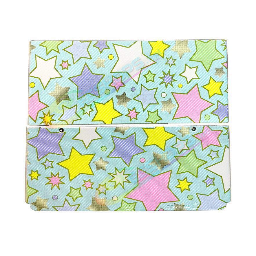 Cheap Nintendo New 3DS Extra Faceplate Shells Replacement Multi-Colored Stars Pattern, Best New3DS Small Handheld Game Console, DIY Colorful Star Top / Bottom Cover Plates A/E Coverplate White Backplate 2 PCS Set Spare Parts Accessories Free Shipping