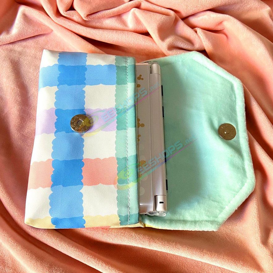  Best Handmade New Nintendo 3DS Soft Storage Bag Carrying Pouch Candy Plaid Pattern Colorful, Cheap New3DS Small Handheld Game Console Customized Waterproof Impact Resistant Thickened Travel Portable Carry Storing Pocket Free Shipping 