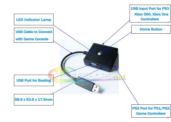 Best New 5-in-1 Wired Controllers GamePad Converter Adapter Adaptor for Xbox / Xbox 360 / Xbox One to PS4 PC Game Console