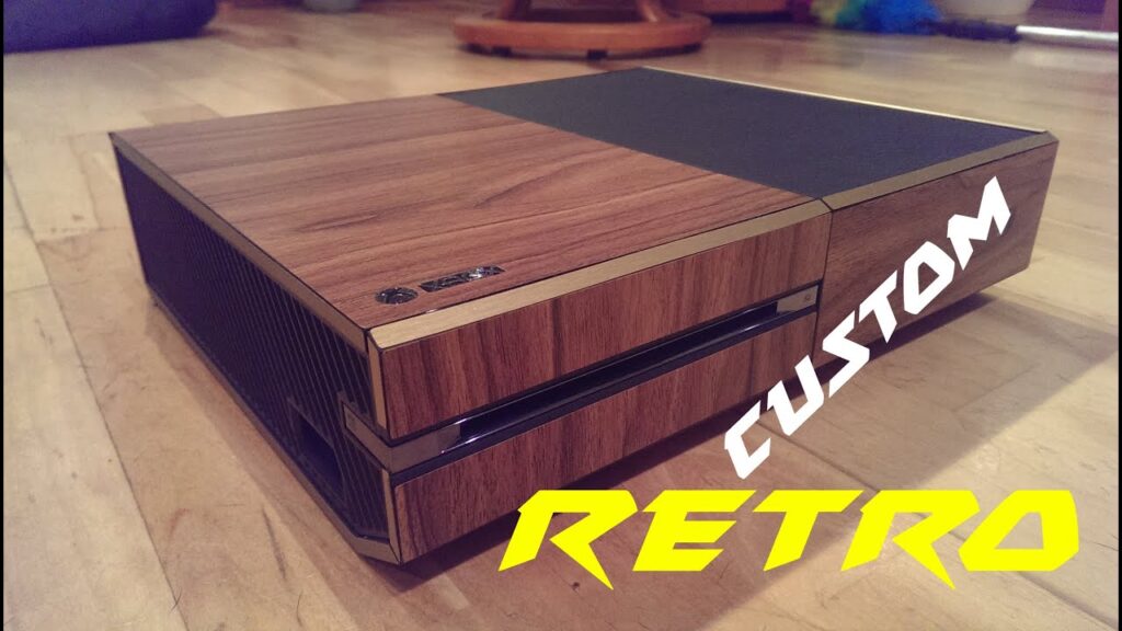 Custom Xbox One I Retro Xbox One Mod I Wood and Gold