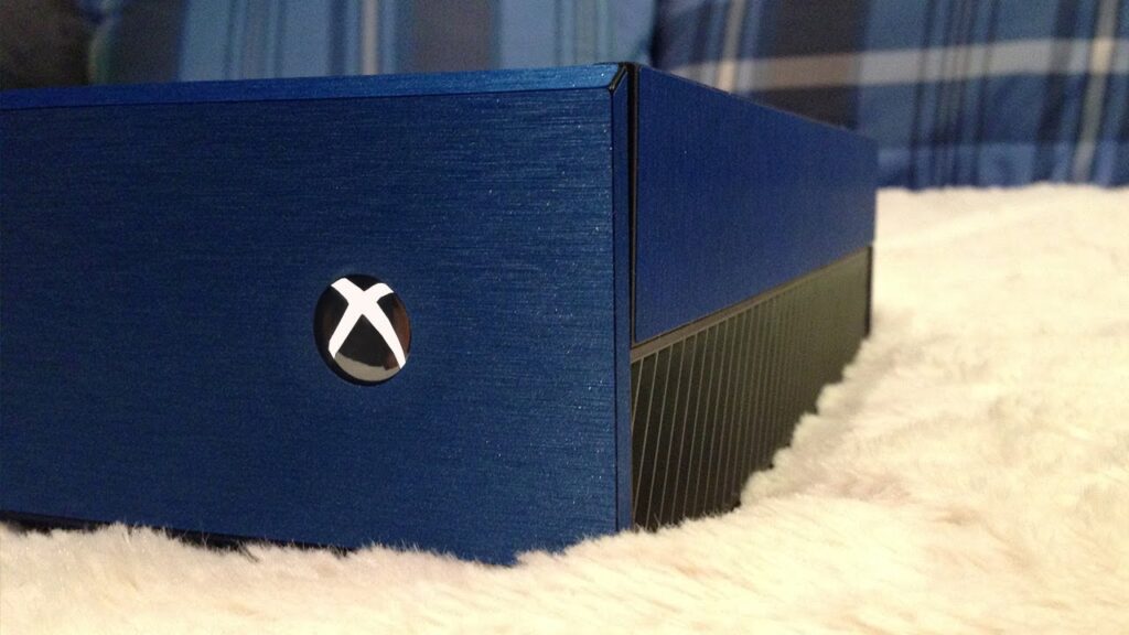 Xbox One Skins- Blue and Slate Brushed Metal!