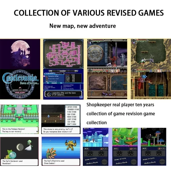7800 In 1 64GB DS NDS 3DS Game Cartridge Combined Card, English Ultimate Retro Games Collection Pack, Customized DSTWO EOS MINI OS WOOD V2.4, for Nintendo DS DSi NDSi New 3DS 2DS 3DS XL LL Dual Screen Handheld Console - Image 4