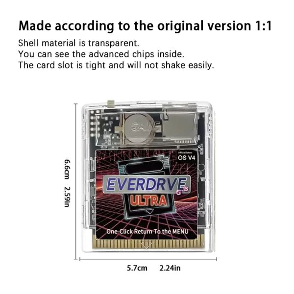 Best Top GB EverDrive Ultra All Games 2000 IN 1 Cartridge for Nintendo Gameboy Color Cart Fit to GB OS V4 Version Game Cartridge Flash Cards with Reset Accessories in EEBUYS - Image 2