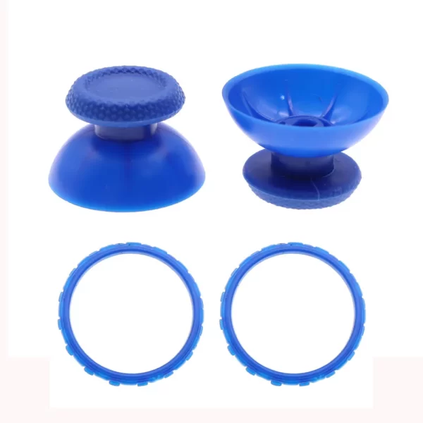 PS5 Controller Clear Thumbstick Joystick Cover + Accent Ring Pack 2 Set Replacement, for Sony PlayStation 5 Controllers, Multi-Color Non-Slip 3D Analog Joy Stick Mushroom Cap w/ Decorative Rings Accessories - Image 3