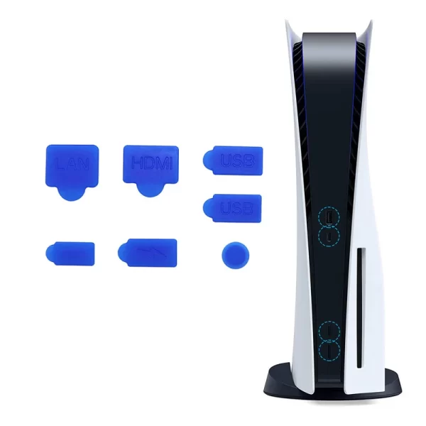 New PS5 Dust Plugs Set Silicone USB HDMI Port Soft Cover 7 PCS Set, for Sony PlayStation 5 Video Game Console, Dustproof Wear-Resistant Rubber Interface Hole Plug Multi-Color Accessories - Image 3