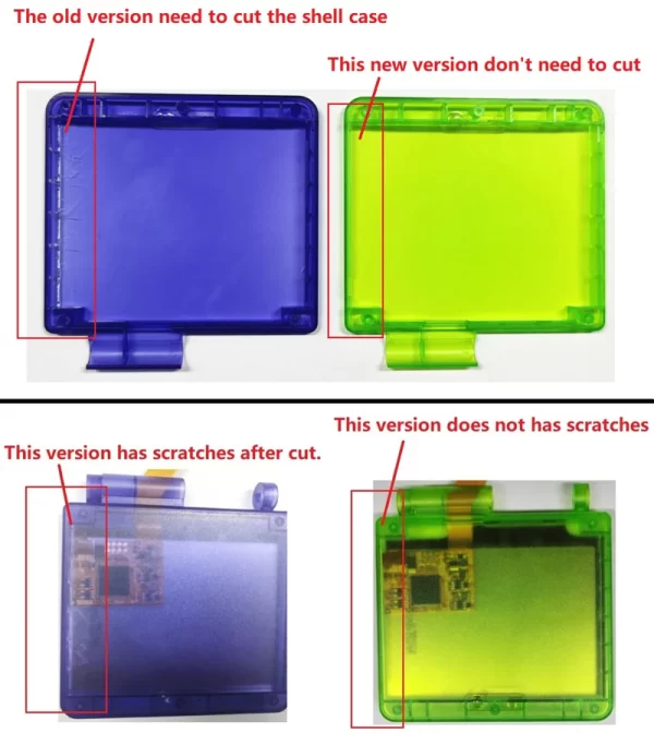 New GBA SP Clear IPS Screen Housing Case Shell Replacement, for GameBoy Advance SP Backlight LCD & AGS-001 AGS-101 No Need Cut, Multi-Color Transparent Outer Enclosure + Luminous Conductive Pads + Tool Full Set Accessories - Image 3