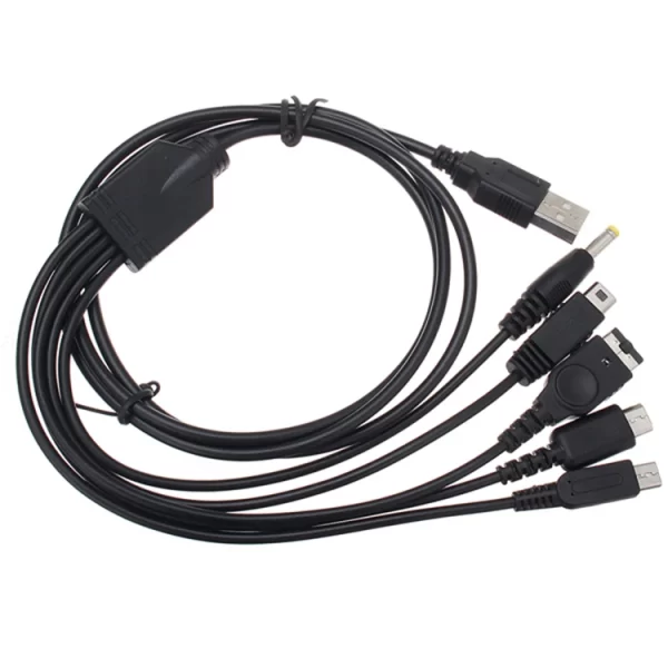 5 In 1 USB Game Charging Cable for Nintendo NDS Lite / Wii U / New 3DS XL LL /2DS / GBA SP / PSP 1000 2000 3000 Charger Cable Cords - Image 2