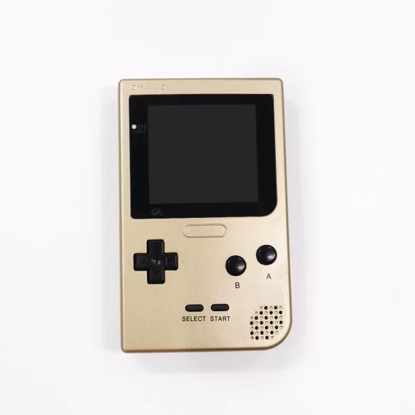 Refurbished Nintendo Gameboy Pocket GBP Complete Game Console Machine, Retro Pixel Large Display Q5 IPS LCD Mod Kit with Backlight OSD Adjustable High-Brightness Gold Color Housing Case - Image 3