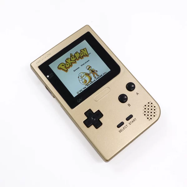 Refurbished Nintendo Gameboy Pocket GBP Complete Game Console Machine, Retro Pixel Large Display Q5 IPS LCD Mod Kit with Backlight OSD Adjustable High-Brightness Gold Color Housing Case - Image 6