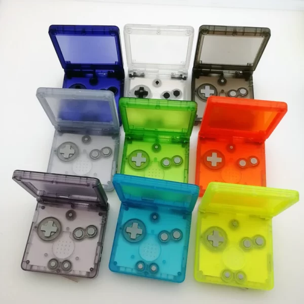 New GBA SP Clear IPS Screen Housing Case Shell Replacement, for GameBoy Advance SP Backlight LCD & AGS-001 AGS-101 No Need Cut, Multi-Color Transparent Outer Enclosure + Luminous Conductive Pads + Tool Full Set Accessories - Image 6