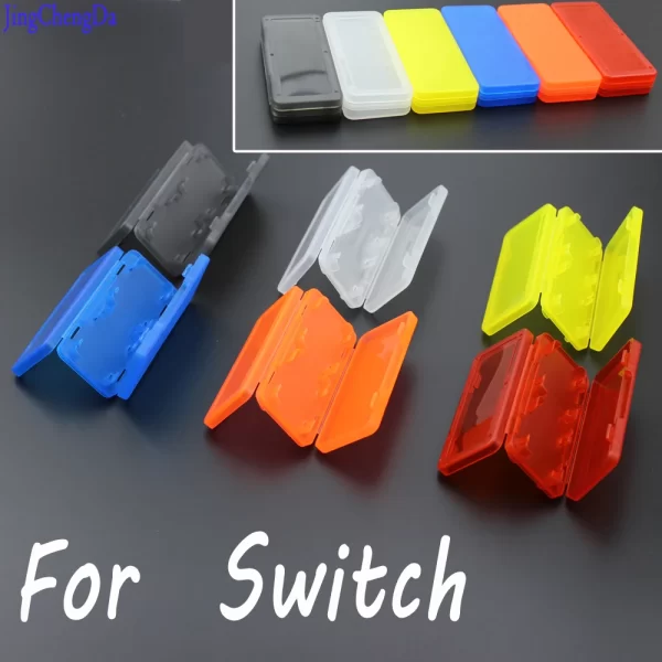 Colorful NS Switch 4-in-1 Game Card Case Hard Games Memory Storage Carrying Case, for Nintendo Switch OLED Handheld Consoles, Shock-Proof High-Quality Plastic Protective Box 4in1 Accessories