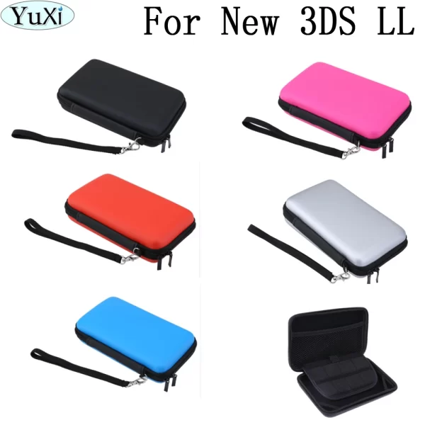 New 3DS XL Carrying Case Shock Proof Hard Storage Bag + Hand Strap, for Nintendo New3DS XL/LL 3DSXL 3DSLL Handheld Console, Multi Colors Waterproof Impact Resistance EVA Protective Travel Bag