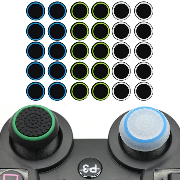 Lots 10 PS5 PS4 PS3 Controller Extra ThumbStick Grip Joystick Rubber Caps, for Sony PlayStation 5 4 3 Xbox One Slim Nintendo Switch Pro Wireless Controllers, Nonslip Silicone Thumb Stick Covers Accessories