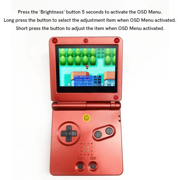 EEBUYS GBA SP V5 Laminated IPS LCD Screen w/ Backlight Mod Kit Replacement, for Nintendo Gameboy SP Game Console, Drop in 720x480 Retro Pixel No Cuting Housing Case Shell Set - Image 4