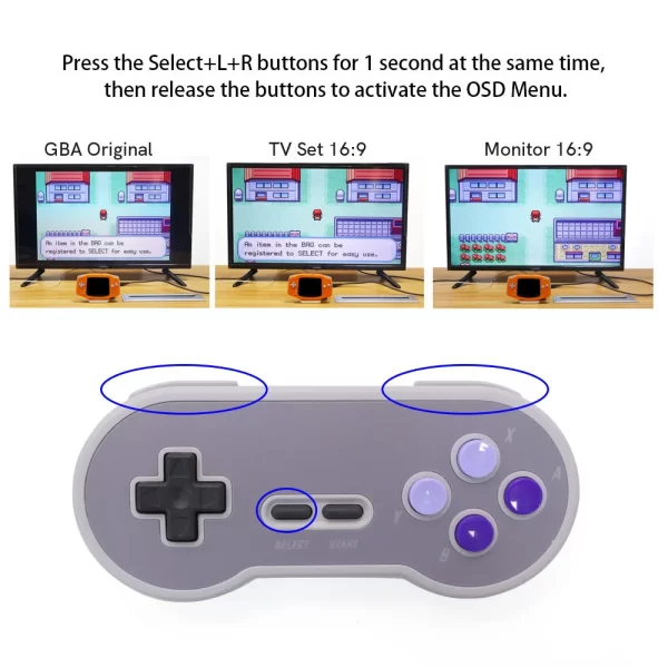 Nintendo Game Boy Advance HDMI Out Bluetooth Converter Dock V5 IPS Screen Mod Kit, HD 720P TV GBA Switch USB-C Station + Replacement Housing Case for PS5/PS4/Xbox One/Switch Pro Wireless Controllers - Image 4