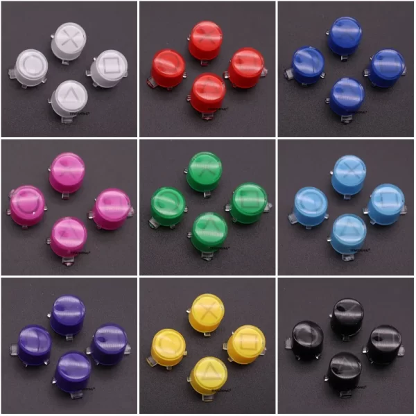 New PS5 Controller Extra ABXY Crystal Buttons Set Replacement, for Sony PlayStation 5 Wireless Dualsense Controllers, DIY Multi Colors Plastic Driection Key Function Button Spare Parts Accessories