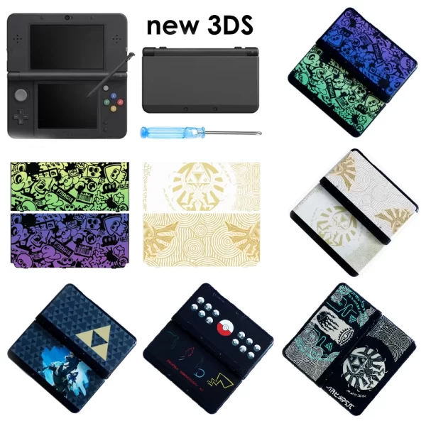 Best New3DS Extra Faceplate Top / Bottom Cover Plates Shell Replacement, Nintendo New 3DS Small Handheld Game Console, High Quality Front & Back Housing Shell Coverplate A/E Faceplate Accessories
