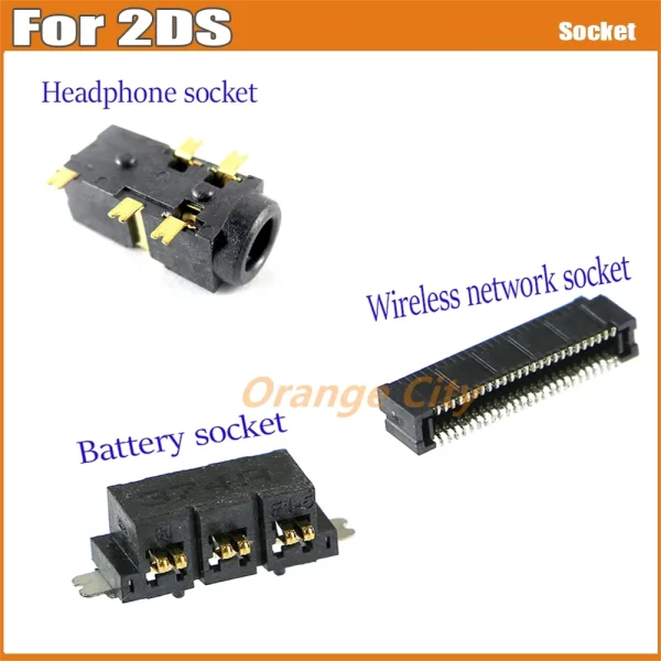 New 2DS 3DS Headphone Socket Port Replacement For Old Nintendo 2DS Handheld Game Console, Earphone Sockets Headset Plug Jack Wireless Network Interface Controller WiFi Socket