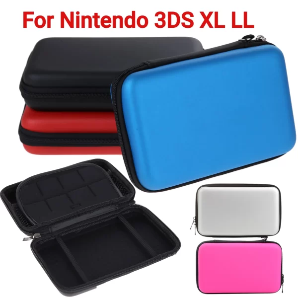 3DSXL EVA Hard Carry Case Shock Proof Protective Travel Storage Bag, for Nintendo New 3DS XL LL 3DSLL New3DSL, Durable All Around Outer Skin Anti-Impact Protection Carry Case with Hand Strap